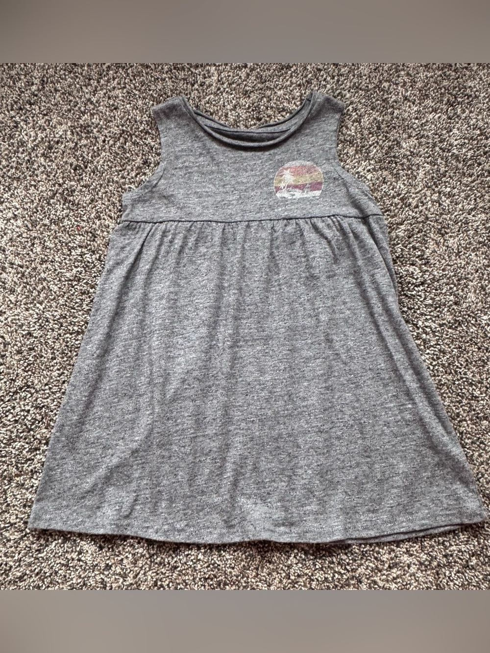Girls' Gray Sleeveless Summer Dress